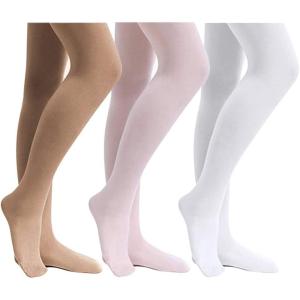 imageStelle Girls Ultra Soft Pro Dance TightBallet Footed Tight ToddlerLittle KidBig KidBallet Pinkwhitetan