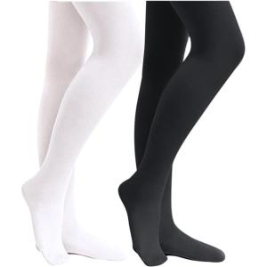 imageStelle Girls Ultra Soft Pro Dance TightBallet Footed Tight ToddlerLittle KidBig KidBlackwhite