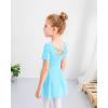 imageStelle Ballet Leotards for Girls Dance Leotard with Skirt Toddler Ballet Outfit CrissCross Bow Back LittleBig KidStyle 1pool Bluecross Back