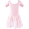 imageStelle Ballet Leotards for Girls Dance Leotard with Skirt Toddler Ballet Outfit CrissCross Bow Back LittleBig KidStyle 2ballet Pink Bow Back