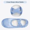 imageStelle Ballet Shoes for Girls SatinRibbons Ballet Slippers Dance ShoesToddlerLittleBig KidsPale Blueno Ribbon