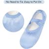 imageStelle Ballet Shoes for Girls SatinRibbons Ballet Slippers Dance ShoesToddlerLittleBig KidsPale Blueno Ribbon