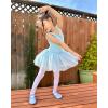 imageStelle Ballet Shoes for Girls SatinRibbons Ballet Slippers Dance ShoesToddlerLittleBig KidsPale Blueno Ribbon