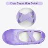 imageStelle Ballet Shoes for Girls SatinRibbons Ballet Slippers Dance ShoesToddlerLittleBig KidsPurpleno Ribbon
