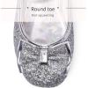 imageStelle Girls Dress Shoes Glitter Princess Shoe Flower Mary Jane Low Heels Party Wedding Prom Footwear for Toddler KidsSilver