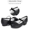 imageStelle Girls Dress Shoes Glitter Princess Shoe Flower Mary Jane Low Heels Party Wedding Prom Footwear for Toddler KidsT08black Glitter