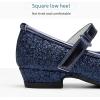 imageStelle Girls Dress Shoes Glitter Princess Shoe Flower Mary Jane Low Heels Party Wedding Prom Footwear for Toddler KidsT08navy Glitter