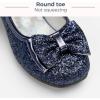 imageStelle Girls Dress Shoes Glitter Princess Shoe Flower Mary Jane Low Heels Party Wedding Prom Footwear for Toddler KidsT08navy Glitter