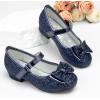 imageStelle Girls Dress Shoes Glitter Princess Shoe Flower Mary Jane Low Heels Party Wedding Prom Footwear for Toddler KidsT08navy Glitter