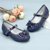 imageStelle Girls Dress Shoes Glitter Princess Shoe Flower Mary Jane Low Heels Party Wedding Prom Footwear for Toddler KidsT08navy Glitter
