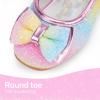 imageStelle Girls Dress Shoes Glitter Princess Shoe Flower Mary Jane Low Heels Party Wedding Prom Footwear for Toddler KidsT08rainbow