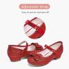 imageStelle Girls Dress Shoes Glitter Princess Shoe Flower Mary Jane Low Heels Party Wedding Prom Footwear for Toddler KidsT08ruby Red Glitter