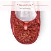 imageStelle Girls Dress Shoes Glitter Princess Shoe Flower Mary Jane Low Heels Party Wedding Prom Footwear for Toddler KidsT08ruby Red Glitter