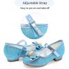 imageStelle Girls Dress Shoes Glitter Princess Shoe Flower Mary Jane Low Heels Party Wedding Prom Footwear for Toddler KidsT13elsa Blue Glitter