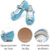 imageStelle Girls Dress Shoes Glitter Princess Shoe Flower Mary Jane Low Heels Party Wedding Prom Footwear for Toddler KidsT13elsa Blue Glitter
