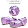 imageStelle Girls Dress Shoes Glitter Princess Shoe Flower Mary Jane Low Heels Party Wedding Prom Footwear for Toddler KidsT13purple Glitter