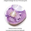 imageStelle Girls Dress Shoes Glitter Princess Shoe Flower Mary Jane Low Heels Party Wedding Prom Footwear for Toddler KidsT13purple Glitter