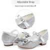 imageStelle Girls Dress Shoes Glitter Princess Shoe Flower Mary Jane Low Heels Party Wedding Prom Footwear for Toddler KidsT13silver Glitter