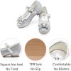 imageStelle Girls Dress Shoes Glitter Princess Shoe Flower Mary Jane Low Heels Party Wedding Prom Footwear for Toddler KidsT13silver Glitter