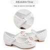 imageStelle Girls Dress Shoes Glitter Princess Shoe Flower Mary Jane Low Heels Party Wedding Prom Footwear for Toddler KidsT13white Glitter