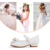 imageStelle Girls Dress Shoes Glitter Princess Shoe Flower Mary Jane Low Heels Party Wedding Prom Footwear for Toddler KidsT13white Glitter