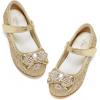 imageStelle Girls Dress Shoes Glitter Princess Shoe Flower Mary Jane Low Heels Party Wedding Prom Footwear for Toddler KidsT16gold Glitter