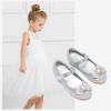 imageStelle Girls Dress Shoes Glitter Princess Shoe Flower Mary Jane Low Heels Party Wedding Prom Footwear for Toddler KidsT16silver Glitter