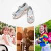 imageStelle Girls Dress Shoes Glitter Princess Shoe Flower Mary Jane Low Heels Party Wedding Prom Footwear for Toddler KidsT16silver Glitter