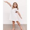 imageStelle Girls Dresses Short Sleeve Skater Twirly Stretch Aline Solid Color Kneelength Dress for Toddler White Cold Shoulder6 Years