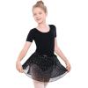 imageStelle Girls Women Ballet Skirt Dance Wrap Skirt Chiffon Toddler Ballet Skirts04black Shiny Skirt Ad Tie