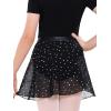 imageStelle Girls Women Ballet Skirt Dance Wrap Skirt Chiffon Toddler Ballet Skirts04black Shiny Skirt Ad Tie