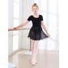 imageStelle Girls Women Ballet Skirt Dance Wrap Skirt Chiffon Toddler Ballet Skirts04black Shiny Skirt Ad Tie