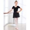 imageStelle Girls Women Ballet Skirt Dance Wrap Skirt Chiffon Toddler Ballet Skirts05black Shiny Skirt Pull on 