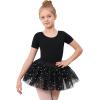 imageStelle Girls Women Ballet Skirt Dance Wrap Skirt Chiffon Toddler Ballet Skirts07black Shiny Tutu Skirt