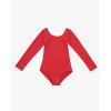 imageStelle Long Sleeve Ballet Leotards for Girls Dance Leotard Black Gymnastics Ballet Outfits ToddlerLittle KidBig kidRed