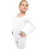 imageStelle Long Sleeve Ballet Leotards for Girls Dance Leotard Black Gymnastics Ballet Outfits ToddlerLittle KidBig kidWhite