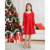 imageStelle Long Sleeve Girls Dress Toddler Fall Dresses Skater Twirl Cotton ALine Dress for School Casual Holiday ChristmasRed
