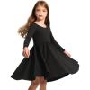 imageStelle Long Sleeve Girls Dress Toddler Fall Dresses Skater Twirl Cotton ALine Dress for School Casual Holiday ChristmasBlack