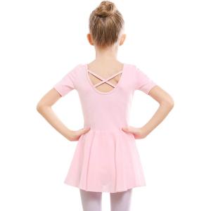 imageStelle Ballet Leotards for Girls Dance Leotard with Skirt Toddler Ballet Outfit CrissCross Bow Back LittleBig KidStyle 1ballet Pinkcross Back