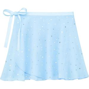 imageStelle Girls Women Ballet Skirt Dance Wrap Skirt Chiffon Toddler Ballet Skirts04blue Shiny Skirtad Tie