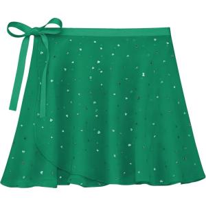 imageStelle Girls Women Ballet Skirt Dance Wrap Skirt Chiffon Toddler Ballet Skirts04green Shiny Skirtad Tie
