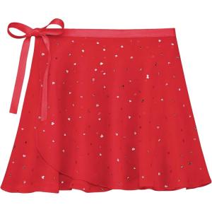 imageStelle Girls Women Ballet Skirt Dance Wrap Skirt Chiffon Toddler Ballet Skirts04red Shiny Skirtad Tie