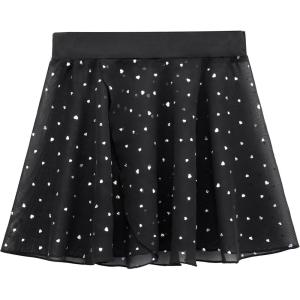 imageStelle Girls Women Ballet Skirt Dance Wrap Skirt Chiffon Toddler Ballet Skirts05black Shiny Skirt Pull on 