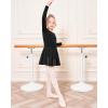 imageStelle Ballet Leotards for Girls Long Sleeve Toddler Dance Leotard Outfits with Skirt ClassicLittleBig KidBlack