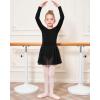 imageStelle Ballet Leotards for Girls Long Sleeve Toddler Dance Leotard Outfits with Skirt ClassicLittleBig KidBlack