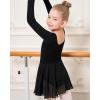 imageStelle Ballet Leotards for Girls Long Sleeve Toddler Dance Leotard Outfits with Skirt ClassicLittleBig KidBlack