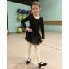 imageStelle Ballet Leotards for Girls Long Sleeve Toddler Dance Leotard Outfits with Skirt ClassicLittleBig KidBlack