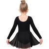 imageStelle Ballet Leotards for Girls Long Sleeve Toddler Dance Leotard Outfits with Skirt ClassicLittleBig KidBlack