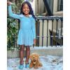 imageStelle Ballet Leotards for Girls Long Sleeve Toddler Dance Leotard Outfits with Skirt ClassicLittleBig KidBlue