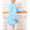 imageStelle Ballet Leotards for Girls Long Sleeve Toddler Dance Leotard Outfits with Skirt ClassicLittleBig KidPool Blue